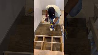 One of the best ways to install stair tread 👉 Gpr3Carpentry🔨 viral diy tips tools viralvideo [upl. by Donnamarie]