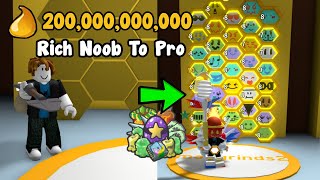 Rich Noob VS Bee Swarm Simulator 7 Made 200 Billion Honey Got 45 Bees Roblox [upl. by Lauhsoj39]