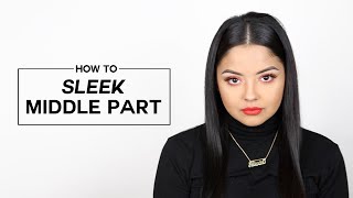 Sleek Middle Part Hair Tutorial  fakeupwithalexia [upl. by Wilie]