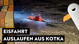 Eisfahrt ❄️ Auslaufen aus Containerhafen Kotka 🇫🇮 Zurück nach Hamburg [upl. by Kendra]