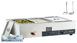 VEVOR 3Pan Commercial Food Warmer 3 x 8QT Electric Steam Table 1500W Review [upl. by Secnarf]