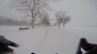 RIDING A ROAD BIKE IN A BLIZZARD [upl. by Ydollem]