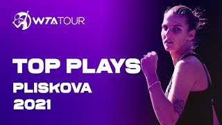 WTA Greatest Hits  Karolina Pliskovas top plays in 2021 [upl. by Mailliwnhoj]