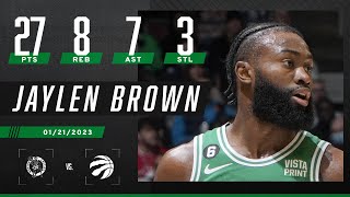 Jaylen Brown leads shorthanded Celtics to road win vs Raptors  NBA on ESPN [upl. by Hayarahs]