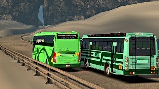 SETC Maruti Bus on Slippery Ice Road Chasing SETC Volvo bus  ETS2  indian bus mod [upl. by Ennylcaj]