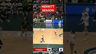 Merritt Beason Kill off face Nebraska Husker Volleyball vs Michigan State 101824 huskers [upl. by Friedrick287]