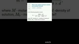 Relation between Molarity and Molality [upl. by Remled]