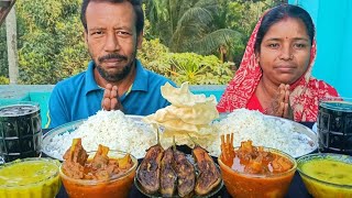 mutton curry bhej dal brinjal fry papad rice amp cold drinks challenging videowith punishment 🤮 [upl. by Daht]