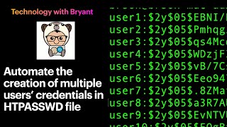 Bash Shell script Automate the creation of multiple users credentials in HTPASSWD file [upl. by Notffilc967]