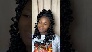 Short knotless box braids with curling ends braids goviral hairextensions braidhair [upl. by Ayad]