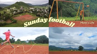 Monks practicing football  Sunday fun 😁 Monks life [upl. by Toscano5]