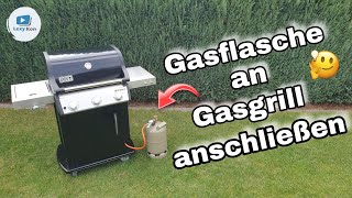 Gasflasche an Gasgrill RICHTIG anschließen 🔥 SO WIRDS GEMACHT ❗ [upl. by Ylicis]