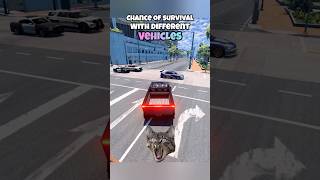 Chance of survival with different vehicles beamng beamngdrive game gameplay gaming beamngcrash [upl. by Aicat]