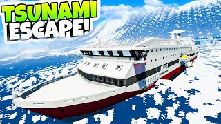 Escaping a HUGE TSUNAMI With a CRUISE SHIP in Stormworks Stormworks Tsunami Survival [upl. by Dituri130]