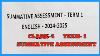 4th standard English Summative Assessment Term1 [upl. by Aynodal]