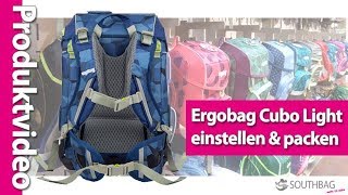 Ergobag Cubo Light Schulranzen  richtig einstellen und bepacken [upl. by Sufur135]