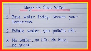 Slogan on Save Watersave water slogans in englishwater conservation slogans in english [upl. by Aihsenyt97]