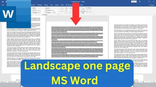 How to Change Page Orientation in MS Word PortraitLandscape [upl. by Allcot469]