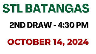 STL batangas draw result today live 430 PM  October 14 2024 430 PM draw [upl. by Odla]