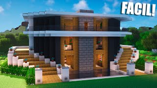 ✅Cómo hacer una casa MODERNA en Minecraft🏡 FÁCIL Y RÁPIDO 7 [upl. by Guyer]