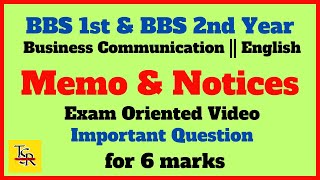 Memo and Notice writing  BBS 1st amp 2nd year English  Exam focus video  Business Communication [upl. by Drehcir521]