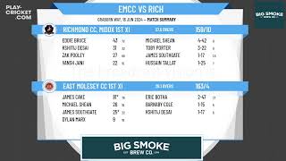 East Molesey CC 1st XI v Richmond CC Middx 1st XI [upl. by Nobel]