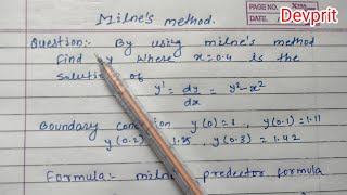 Milnes method  milnes predicate and corrector method  milne formula of numerical analysis [upl. by Verdie]