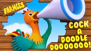 Cock A Doodle Do  Nursery Rhymes  3D Rhymes  Kids Song  Baby Rhymes by Farmees [upl. by Reinert]