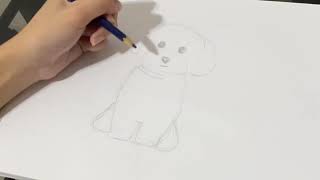 How to draw a cute dog [upl. by Nortyad]