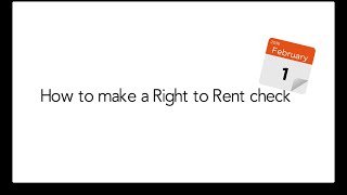 How to make a Right to Rent check [upl. by Bonnibelle]