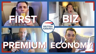 Reviewing Four Classes On The Same British Airways Flight  First Business Premium amp Economy [upl. by Asenad]