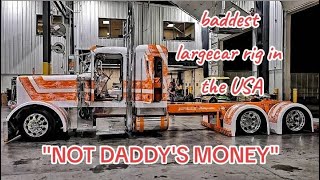 quotNOT DADDYS MONEYquot baddest 😤 largecar bigrig cleanest truckshow Peterbilt truck fully customized [upl. by Gretna]