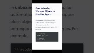 java autoboxing and unboxing with simple program java autoboxing unboxing javaconcepts [upl. by Firahs]