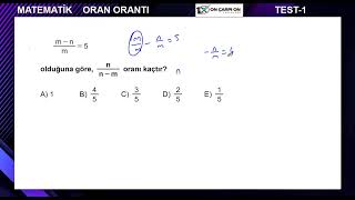 Oran  Orantı Test 1 Soru 9 [upl. by Sikata]