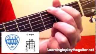 How To Play E Minor amp G Major Chords  Learning To Play The Guitar [upl. by Davon]