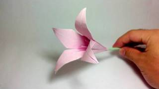 Origami Flower  Lily 100th video [upl. by Aymik819]