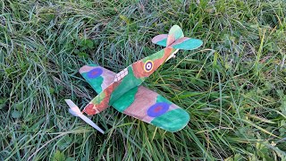 Hawker Hurricane Rubber Powered Nocal Model  New Paint [upl. by Feld]