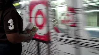 NYC MTA No 6 Subway Train Wrapped In Target Ad [upl. by Alih476]