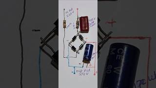 Make 220v AC to 24volt DC Convertercircuit diagram electronic youtubeshorts [upl. by Ydda]