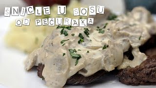 Šnicle u sosu od pečuraka  Recepticom [upl. by Irisa]