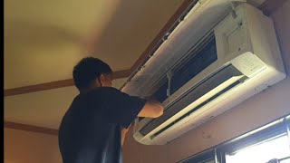 dalawang split type aircon cleaning [upl. by Cornew]