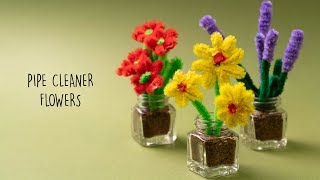 How to make a pipe cleaner Flower  Pipe cleaner flower  DIY flower [upl. by Rehtae]