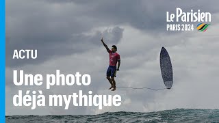 JO Paris 2024  le photographe raconte son cliché du surfeur Gabriel Medina [upl. by Ybbob]