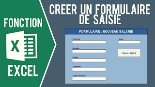 EXCEL  CRÉER UN FORMULAIRE DE SAISIE SANS USERFORM [upl. by Wallis446]