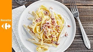 Tagliatelles aux crevettes et sauce aux asperges blanches [upl. by Ludovico]