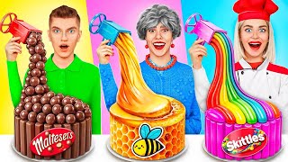 Me vs Grandma Cooking Challenge  Cake Decorating Sweet Challenge by YUMMY JELLY [upl. by Ratep]