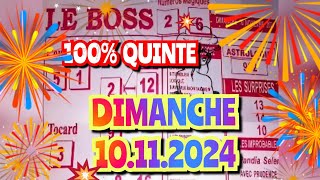 Boss Demain dimanche 10 novembre 2024💲💲quinte demain 💲💲base SOLIDE [upl. by Enayr]