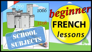 School subjects in French  Beginner French Lessons for Children [upl. by Alur]