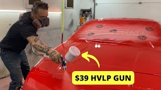 Painting the 1985 Fiero GT with a 39 HVLP paint gun  Nason single stage urethane [upl. by Nnainot]