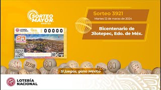 Sorteo Mayor No 3921 quotConmemorando el Bicentenario de Jilotepec Edo de Méxicoquot [upl. by Eleirbag]